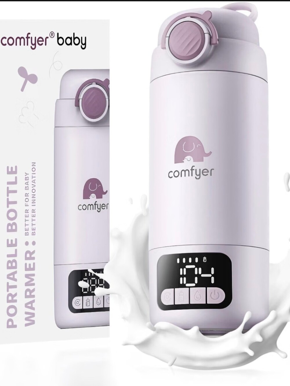 Comfyer Baby Portable Bottle Warmer in Lavender